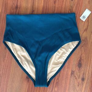NWT Jade Green teal haircut bathing suit bottom size M